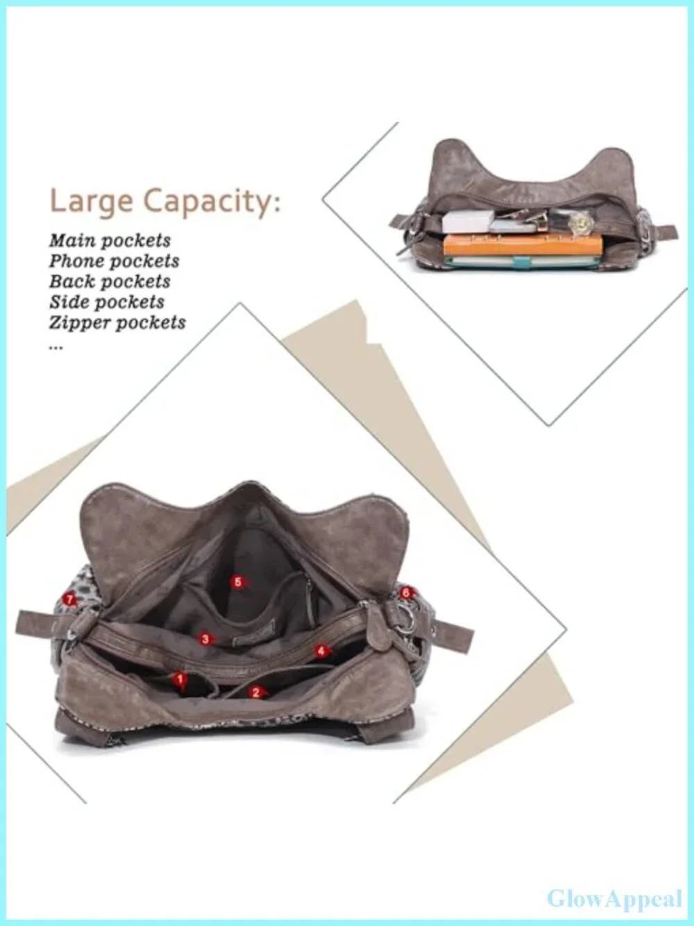 Washed PU Leather Hobo Bag Convertible Shoulder Bag Large Vegan Handbag